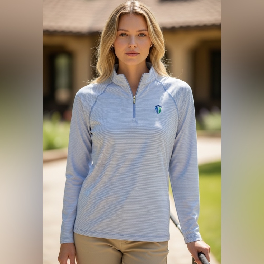 Peter Millar Women's Light Blue Quarter-Zip Top